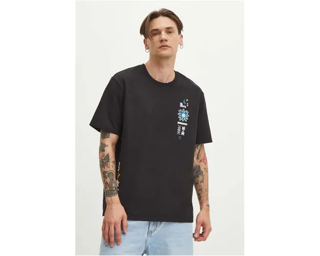 Medicine tricou barbati, culoarea negru, cu imprimeu