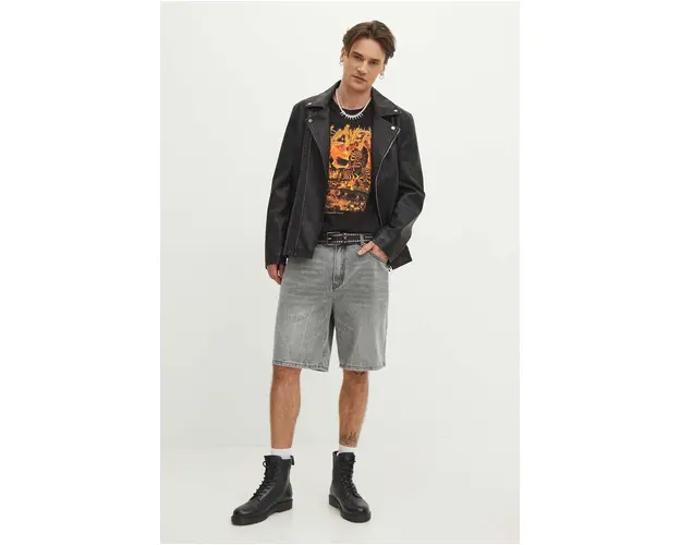 Medicine tricou din bumbac barbati, culoarea negru, cu imprimeu