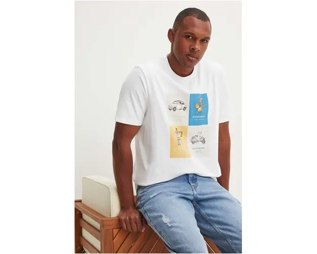 Medicine tricou barbati, culoarea alb, cu imprimeu