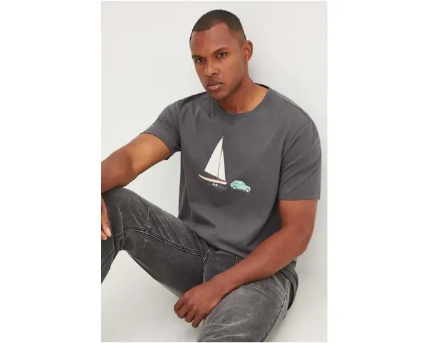 Medicine tricou barbati, culoarea gri, cu imprimeu