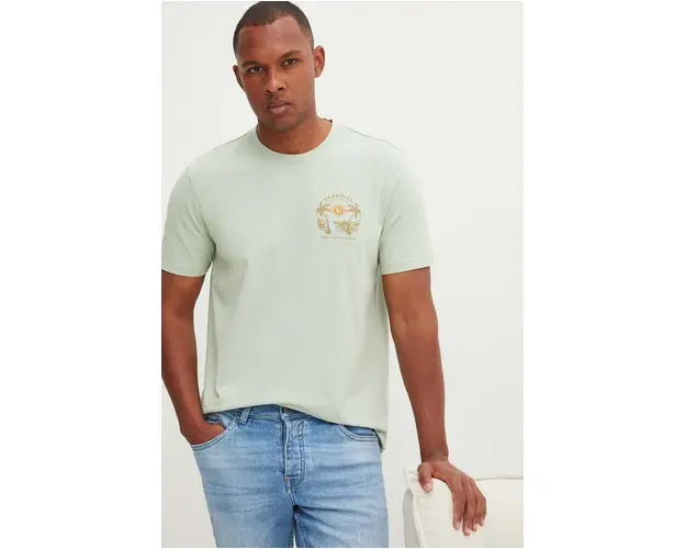 Medicine tricou barbati, culoarea verde, cu imprimeu