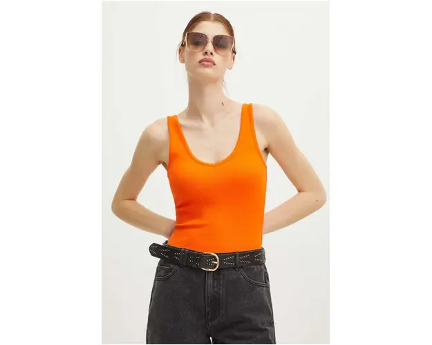 Medicine top din bumbac culoarea portocaliu