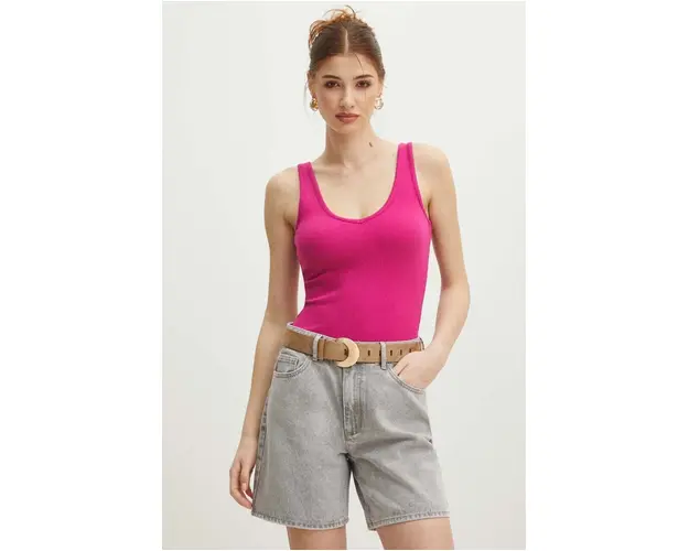 Medicine top din bumbac culoarea violet