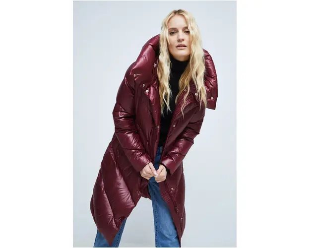 Medicine palton de puf culoarea bordo, de iarna