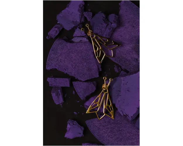 Medicine cercei din argint placat cu aur