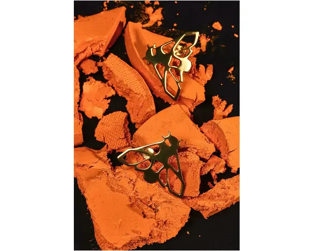 Medicine cercei din argint placat cu aur