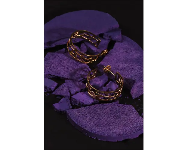 Medicine cercei din argint placat cu aur