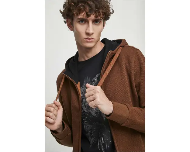 Medicine bluza barbati, culoarea maro, cu gluga