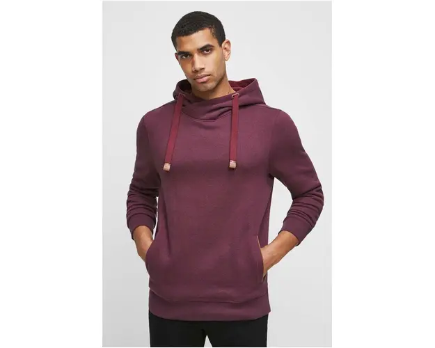 Medicine bluza barbati, culoarea bordo, cu gluga