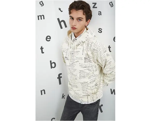 Medicine bluza barbati, culoarea alb, cu gluga, modelator