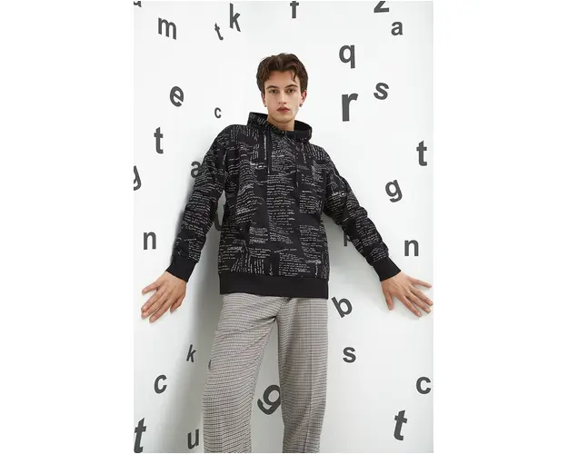 Medicine bluza barbati, culoarea negru, cu gluga, modelator