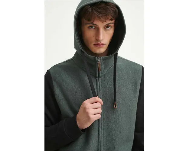 Medicine bluza barbati, culoarea turcoaz, cu gluga