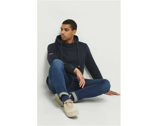 Medicine bluza barbati, culoarea bleumarin, cu gluga, uni