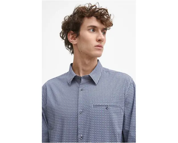 Medicine camasa barbati, culoarea alb, cu guler clasic, regular