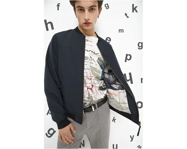 Medicine geaca bomber barbati, culoarea negru, de tranzitie