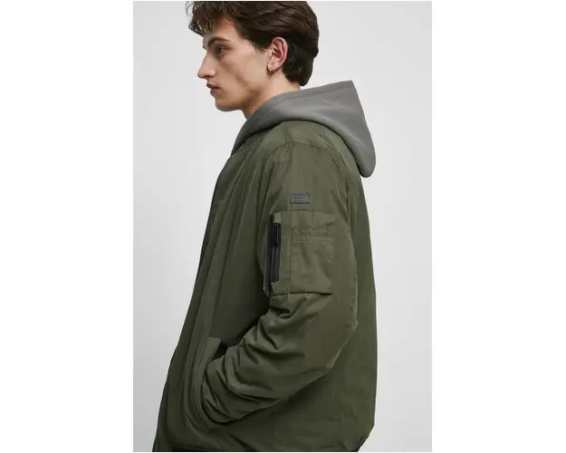 Medicine geaca bomber barbati, culoarea verde, de tranzitie