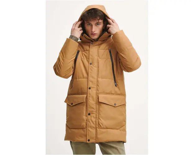 Medicine geaca barbati, culoarea maro, de iarna