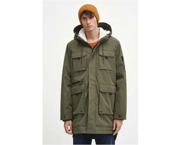 Medicine geaca barbati, culoarea verde, de iarna