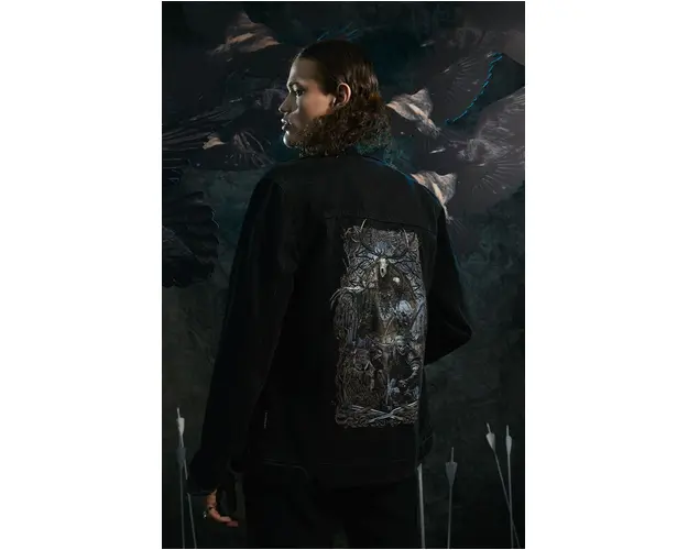 Medicine geaca jeans barbati, culoarea negru, de tranzitie