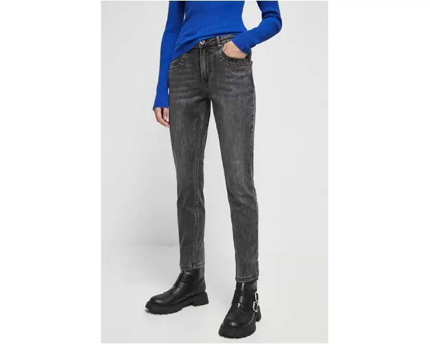 Medicine jeansi femei, culoarea gri