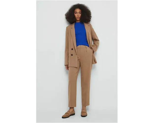 Medicine pantaloni femei, culoarea bej, fason chinos, medium waist