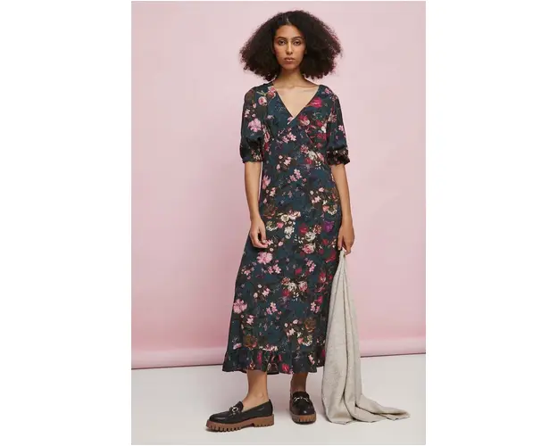 Medicine rochie culoarea gri, midi, drept