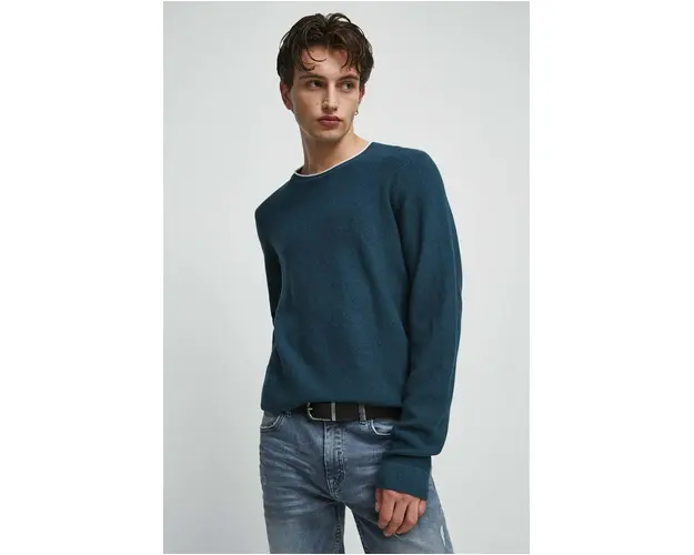 Medicine pulover de bumbac culoarea verde, light