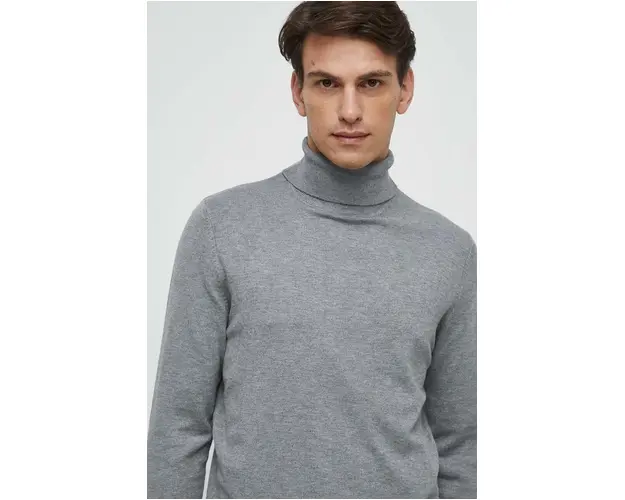 Medicine pulover barbati, culoarea gri, light, cu guler