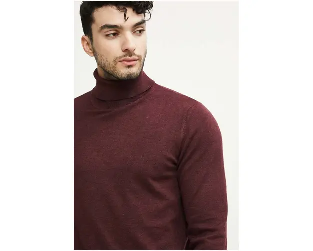 Medicine pulover barbati, culoarea bordo, light, cu guler