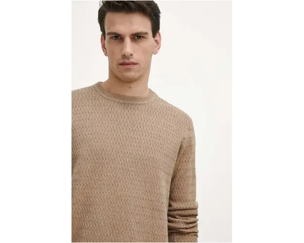 Medicine pulover barbati, culoarea bej, light