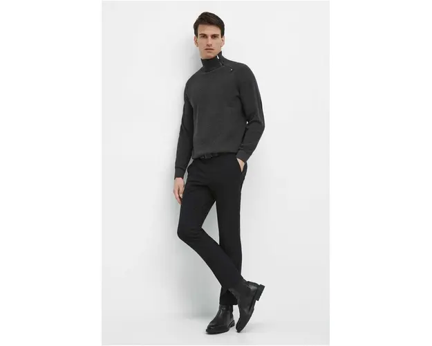 Medicine pulover de bumbac barbati, culoarea gri, cu turtleneck