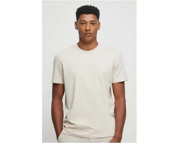 Medicine tricou barbati, culoarea bej, neted