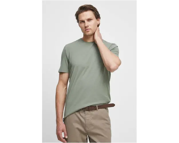 Medicine tricou barbati, culoarea verde, neted