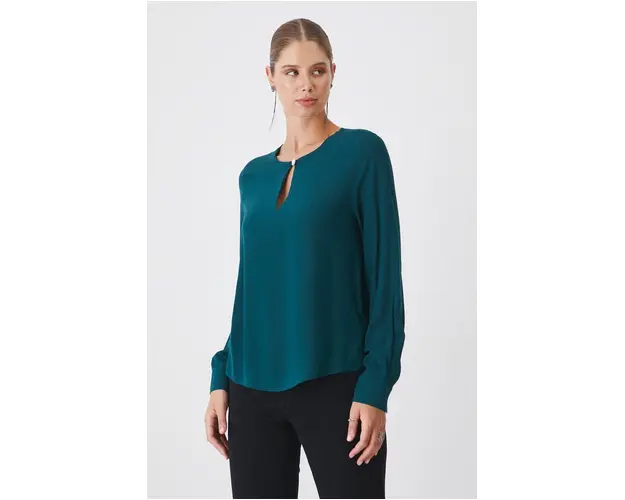 Medicine bluza femei, culoarea turcoaz, neted