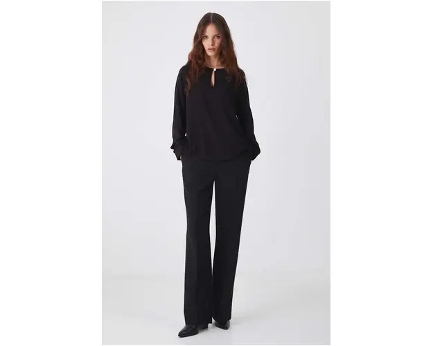 Medicine bluza femei, culoarea negru, neted