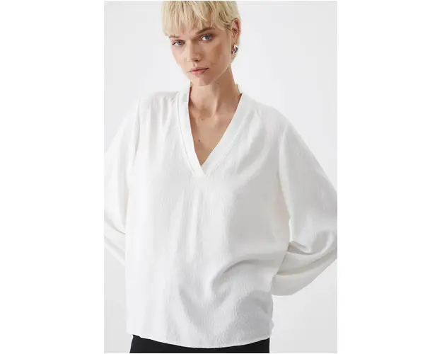 Medicine bluza femei, culoarea alb, neted