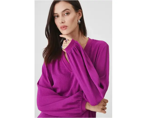 Medicine bluza femei, culoarea violet, neted