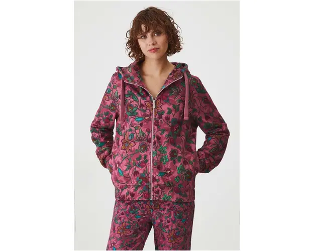 Medicine hanorac de bumbac femei, culoarea roz, cu gluga, modelator