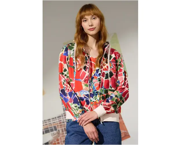 Medicine bluza femei, culoarea rosu, cu gluga, modelator