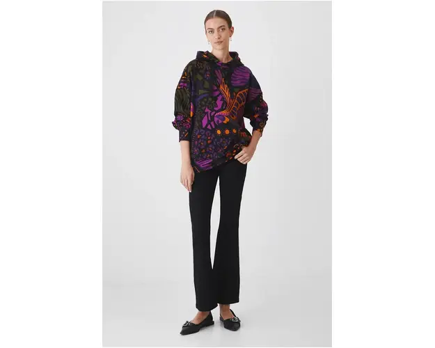 Medicine bluza femei, culoarea negru, cu gluga, modelator