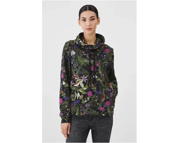 Medicine hanorac de bumbac femei, culoarea negru, modelator