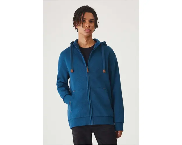 Medicine bluza barbati, culoarea turcoaz, cu gluga