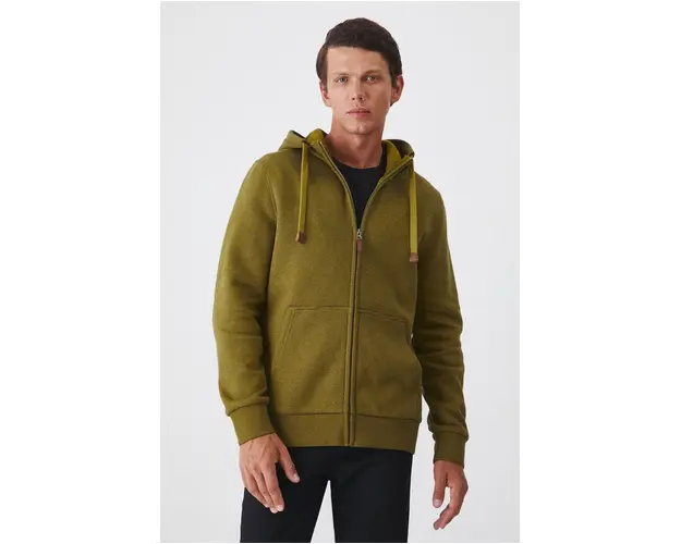 Medicine bluza barbati, culoarea verde, cu gluga