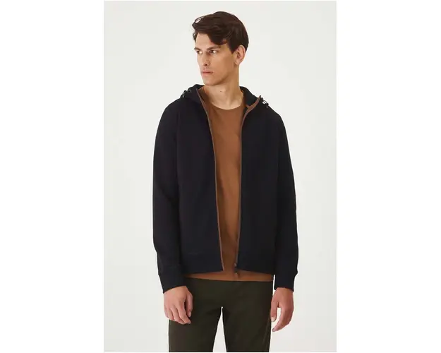 Medicine bluza barbati, culoarea negru, cu gluga, neted