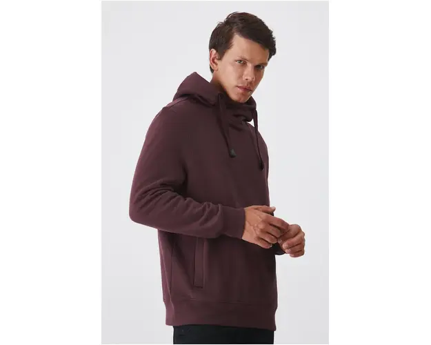 Medicine bluza barbati, culoarea bordo, cu gluga, neted