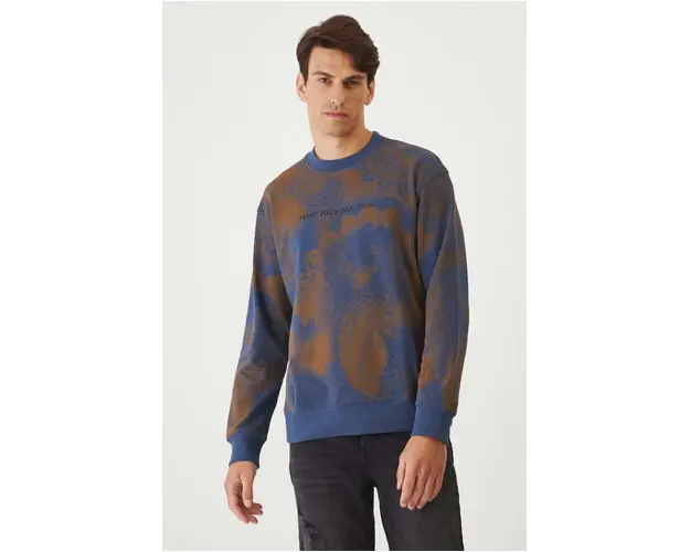 Medicine bluza barbati, culoarea bleumarin, cu imprimeu