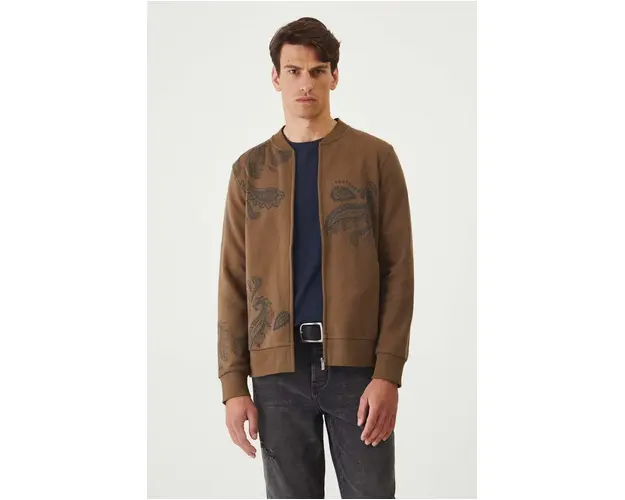 Medicine bluza barbati, culoarea maro, cu imprimeu