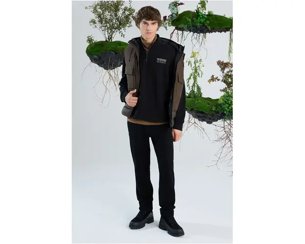 Medicine bluza barbati, culoarea negru, cu imprimeu