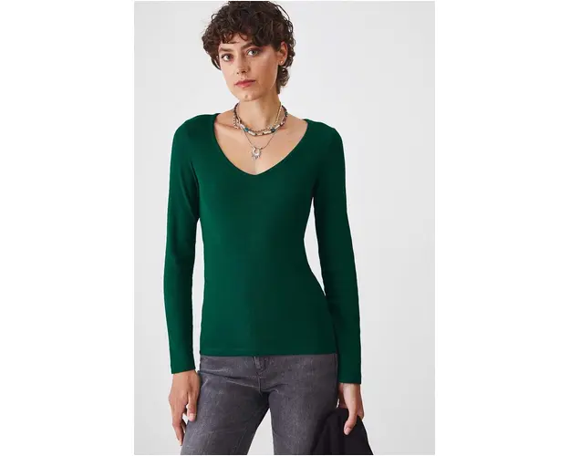 Medicine longsleeve femei, culoarea verde