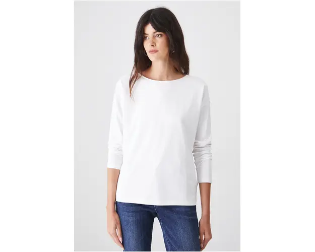 Medicine longsleeve femei, culoarea alb